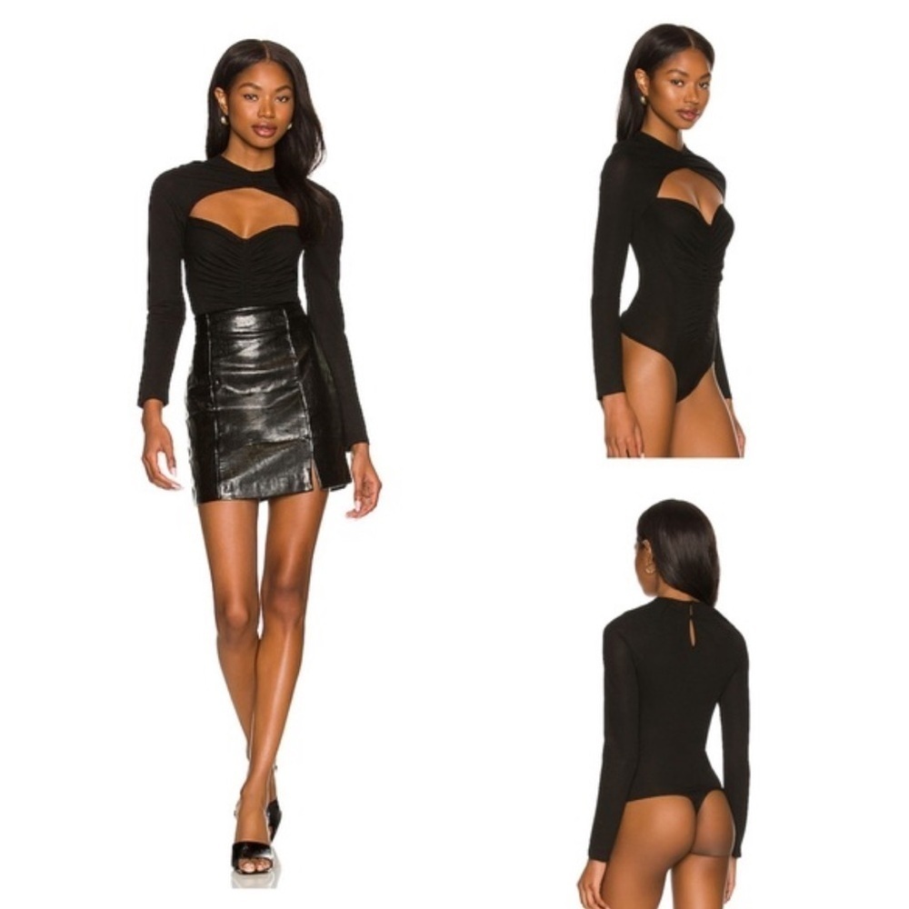 ASTR the Label Cristen Bodysuit in Black long sleeve size XS NWOT